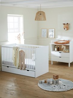 Chambre bébé complète évolutive SCANDI, coloris gris