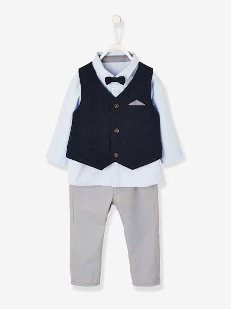 Festliches Anzug-Set für Baby Jungen BLAU/NACHTBLAU/GRAU 