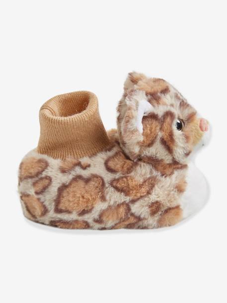 Plüschpantoffeln für Baby Jungen BEIGE LEOPOLD 