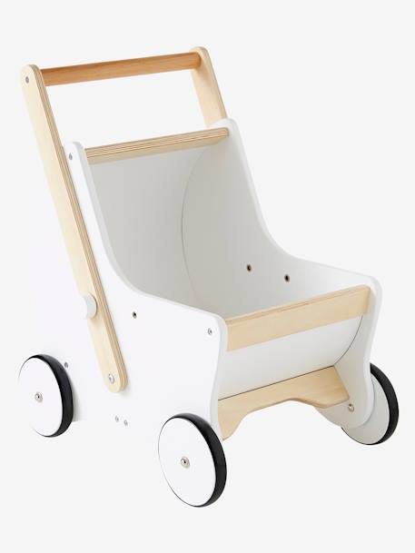 2-in-1 Puppen-Kinderwagen, Holz FSC® WEISS 