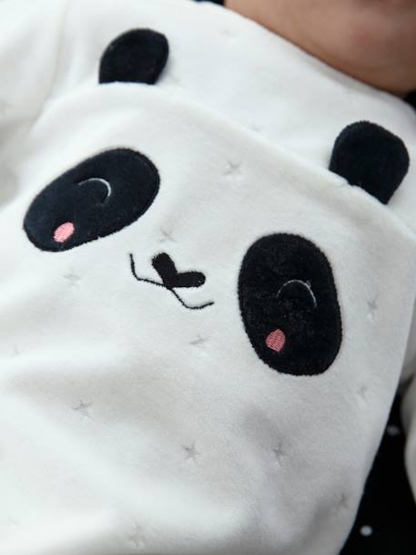 Pyjama bébé en velours pressionné dos ivoire 
