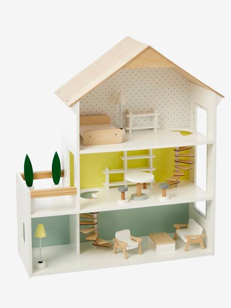 Maison de poupée en bois FSC® blanc 
