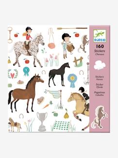 Geburtstagsgeschenke-Spielzeug-Kunstaktivität-Klebebilder und Modelieren-DJECO Sticker-Set „Pferde", 160-teilig