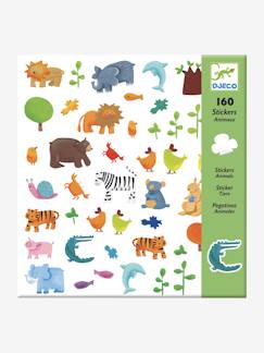 Kreatives basteln-Spielzeug-Kunstaktivität-Klebebilder und Modelieren-DJECO 160 Tiersticker, ab 4 Jahren