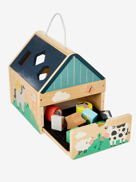 Maison des formes en bois FSC® multicolore+vert 