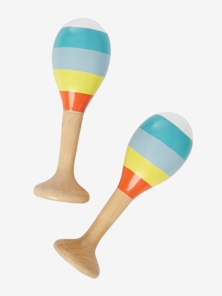 Set 3 instruments en bois certifié FSC® multicolore+vert 
