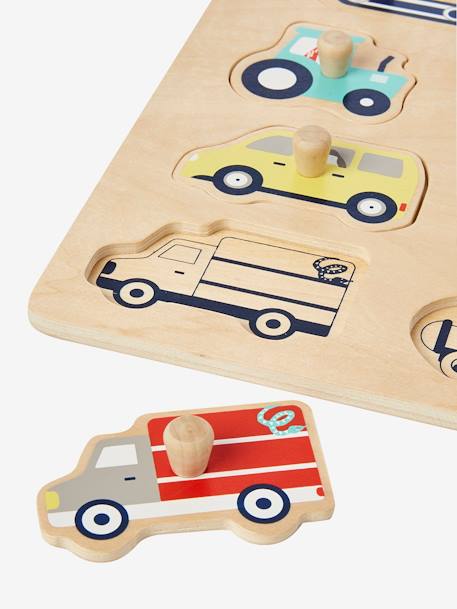 Puzzle encastrable des véhicules en bois FSC® multicolore 
