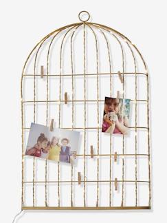 Frühling im Kinderzimmer-Bettwäsche & Dekoration-Dekoration-Leucht-Dekoration-Memoboard mit Licht „Vogelbauer“, Mädchen