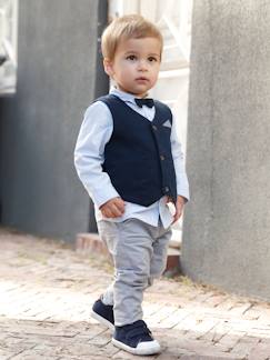 Mode et chaussures enfant-Bébé-Ensemble bébé garçon cérémonie gilet + chemise + noeud papillon + pantalon
