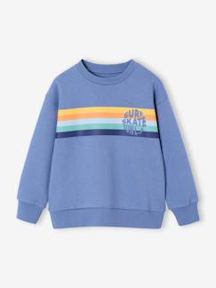 Garçon-Pull, gilet, sweat-Sweat-Sweat garçon col rond rayures graphiques