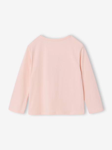 Mädchen Langarmshirt BASIC mit Recycling-Baumwolle hellrosa+himbeer+marine+wollweiß 