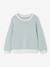 Pull fille à rayures bleu grisé+marine 