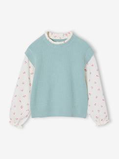 Fille-Pull, gilet, sweat-Pull 2 en 1 fille manches