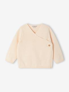 Bébé-Pull, gilet, sweat-Gilet-Brassière bébé naissance en tricot de coton bio