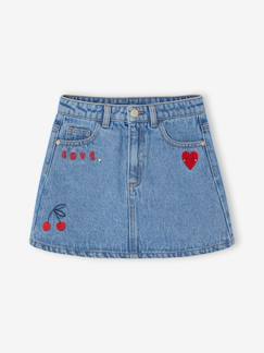 Mädchen-Rock-Jeansrock Mädchen mit Stickerei