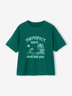 Junge-T-Shirt mit grossem Print Jungen, Recycling-Baumwolle