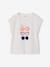 Mädchen T-Shirt mit Tierprint aprikose+erdbeer+graublau+wollweiß 