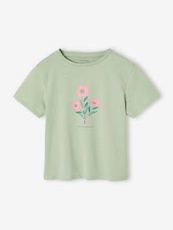 Mädchen-T-Shirt, Unterziehpulli-T-Shirt-T-Shirt Mädchen mit Print BASIC