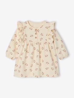 Baby-Kleid, Rock-Baby Sweatkleid mit langen Volantärmeln, Bio-Baumwolle