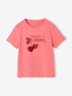 Mädchen-T-Shirt, Unterziehpulli-T-Shirt Mädchen mit Print BASIC