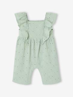 Baby-Langer Overall mit Lochstickereien Mädchen Baby