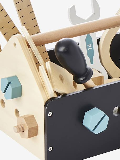 Spiel-Werkzeugkasten für Kinder, FSC® Holz schwarz/natur 