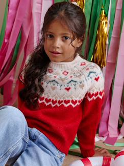 Mädchen-Mädchenpullover aus Jacquard mit Glitzereffekt