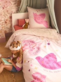 Linge de maison et décoration-Linge de lit enfant-Fourre de duvet-Parure fourre de duvet + taie d'oreiller enfant réversible BIRDY, avec coton recyclé