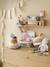 Weiche Baby Activity-Giraffe RETRO FLOWER gelb 