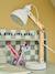 Kinderzimmer Gelenk-Tischlampe aus Holz und Metall rosa+weiß 