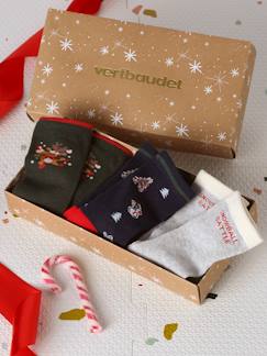Mädchen-Unterwäsche-Socken-3er-Pack Weihnachts-Socken