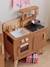 Cuisinette en bois FSC® et métal blanc+caramel 