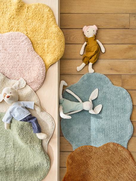 Frottee-Teppich 'Wolke' für Kinderzimmer, Basics pudrig rosa+salbeigrün+wollweiß+zimt 