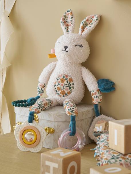 Weiche Baby Activity-Giraffe RETRO FLOWER gelb 