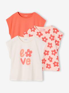 Mädchen-T-Shirt, Unterziehpulli-3er-Pack Mädchen T-Shirts BASIC Oeko-Tex