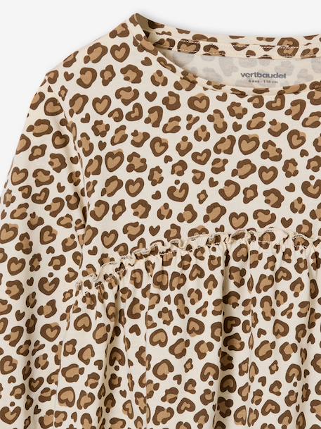 Mädchen Blusenshirt mit Print beige+graugrün+pudrig rosa+wollweiß 