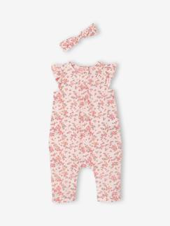 Bébé-Ensemble combinaison + bandeau imprimés bébé fille