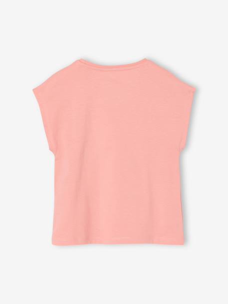 Mädchen T-Shirt mit Tierprint aprikose+erdbeer+graublau+wollweiß 