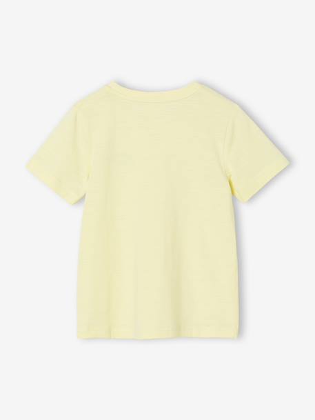 Jungen-T-Shirt, uni aubergine+BLAU+GRAUGRÜN+hellgelb+mango+weiß 