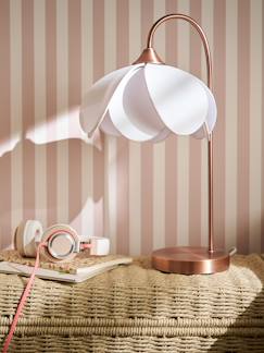 Linge de maison et décoration-Décoration-Luminaire-Lampe à poser abat-jour fleur pied métal