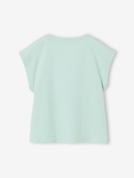 Mädchen T-Shirt BASICS Oeko-Tex aqua+bonbon rosa+ecru+marine 