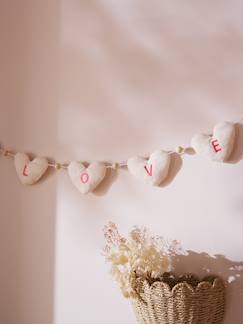 Linge de maison et décoration-Décoration-Guirlande coeurs en gaze de coton