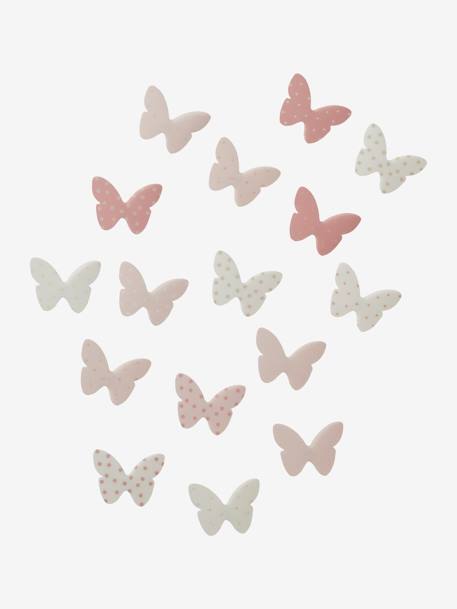 14er-Set Deko-Schmetterlinge MEHRFARBIG+HELLROSA BEDRUCKT 