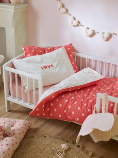 Linge de maison et décoration-Parure housse de couette + taie d'oreiller MON CŒUR