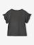 Mädchen T-Shirt mit Volantärmeln anthrazit+hellrosa+marine+zartgelb 