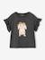 Mädchen T-Shirt mit Volantärmeln anthrazit+hellrosa+marine+zartgelb 