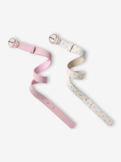 Mädchen-Accessoires-2er-Pack Mädchen Gürtel mit runder Metallschnalle