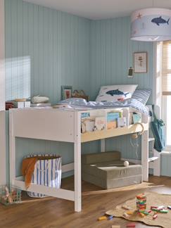 Zimmer und Aufbewahrung-Zimmer-Kinderbett, Babybett-Kinderbett-Kinderbett mit Stauraum WAVY, Bodenbett mitwachsend