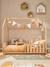 Lit enfant cabane 70x140 cm blanc+bois 