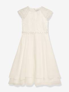 Fille-Robe de cérémonie DXYNTHIA avec haut en dentelle, fille DANAMADE, ivoire
